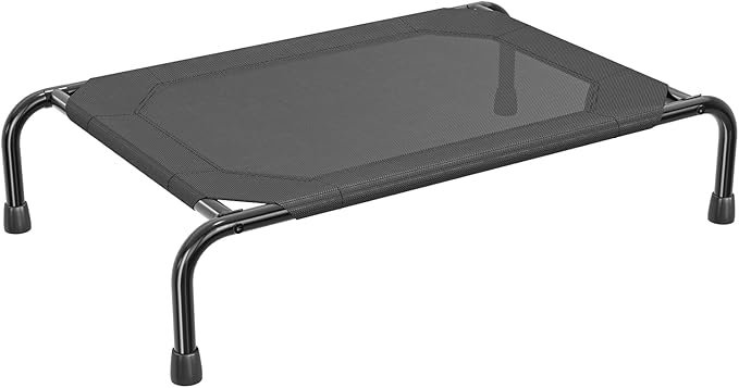 Simple Trending Raised Dog Bed for Small Dogs, Waterproof Elevated Dog Cot, Outdoor Cooling Pet Bed, 36.5" x 22.5", Black