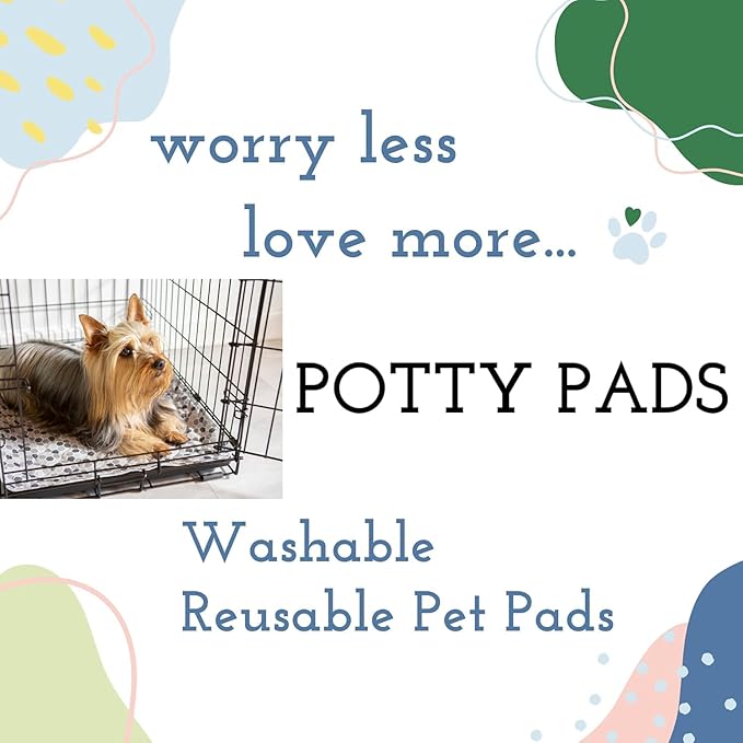 Caldwell's Pet Supply Co. 30x36 Potty Pads, Washable Pee Pads for Dogs, Reusable Pee Pad for Dogs, Puppy Potty Mat, Whelping Rug, Reusable Puppy Mat, Waterproof Rug for Dog, Medium (Set of 2)