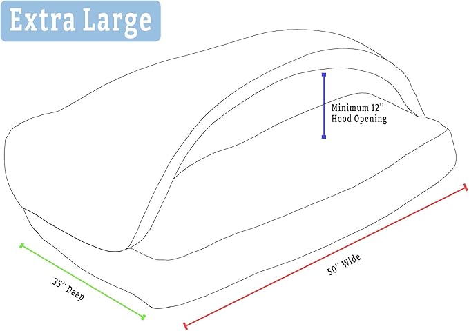 Snoozer Rectangle Cozy Cave Dog Bed - Indoor Dog Bed with Cover Cave, Covered Calming Burrow for Large Sized Pets with Blanket Attached, Enclosed, Washable - XL, Navy