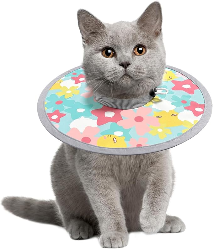 LOS ANDES Cat Recovery Collar - Adjustable Protective Collar Alternative, Prevents Licking Wounds, Lightweight for Kitten & Puppy