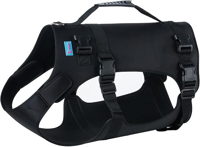 Dog Lift Harness, Rehabilitation Lifts Vest for Dogs, Support & Recovery Sling, Adjustable Breathable Lifting Straps for Old, Joint Injuries, Arthritis, Paralysis Dogs Walk (S, Black)