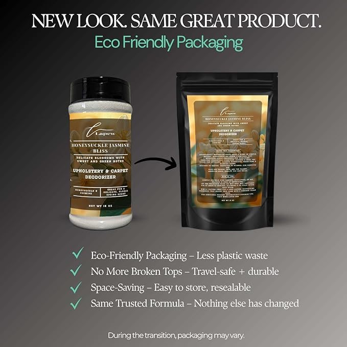 Honeysuckle Jasmine Bliss Carpet Freshener Powder: Powerful Odor Eliminator for Home, Upholstery Deodorizer, Carpet Deodorizer, Pet Urine, Cat Litter Box - Honeysuckle Jasmine Fragrance