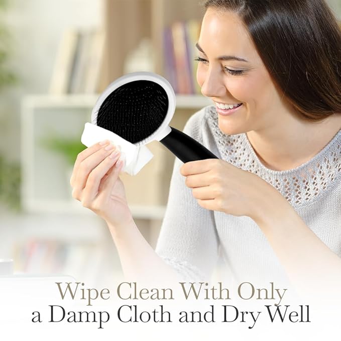 Fuller Brush Slicker Pet Brush - Angled Fine Steel Wires - Ergonomically Designed Rubberized Handle For Comfort & Control - Remove Shedding & Matted Hair - Tool For Grooming Dogs & Cat