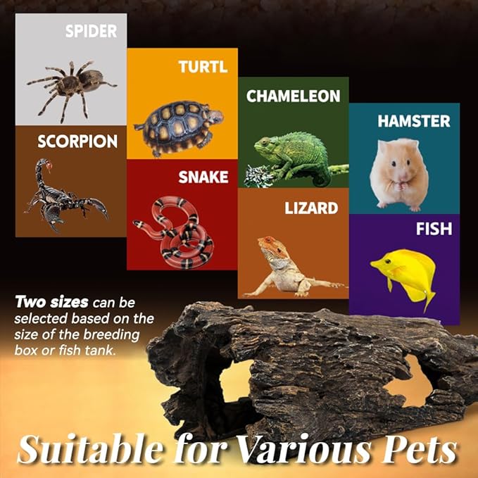 Fish Tank Decorations - Large Aquarium Decorations Air Bubbler Tree Fish House for Betta Hideout Caves Buddha Decor Temple Ruins Arched Betta Fish Accessories Reptile House Shelter Decor (Wood A-M)