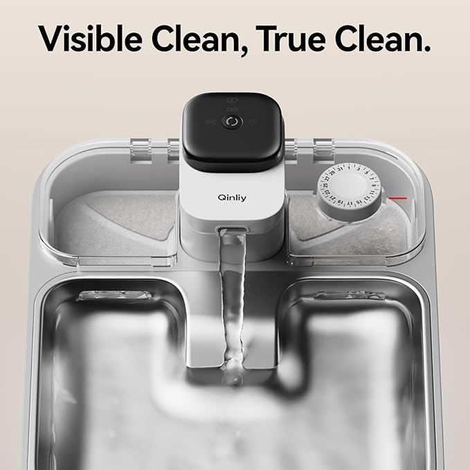 Stainless Steel Cat Water Fountain Wireless for Cats Indoor, Automatic Metal Dog Water Dispenser,Cordless Battery Operated Pet Drinking Fountain,Rechargeable Waterer with Motion Sensor 123oz, Gray