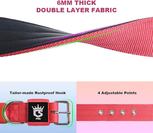 TSPRO Tactical Dog Collar 1.5 Inch Wide Thick Dog Collars with Heavy Duty Metal Buckle, Durable, Strong, Adjustable for Medium to Large Dogs (Yellow L)