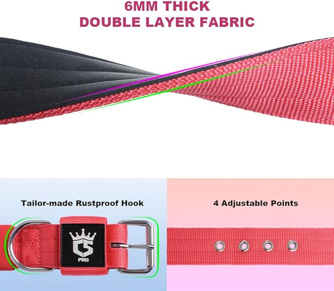 TSPRO Tactical Dog Collar 1.25 Inch Wide Thick Dog Collars with Heavy Duty Metal Buckle, Durable, Strong, Adjustable for Small Dogs (Camo Pink S)