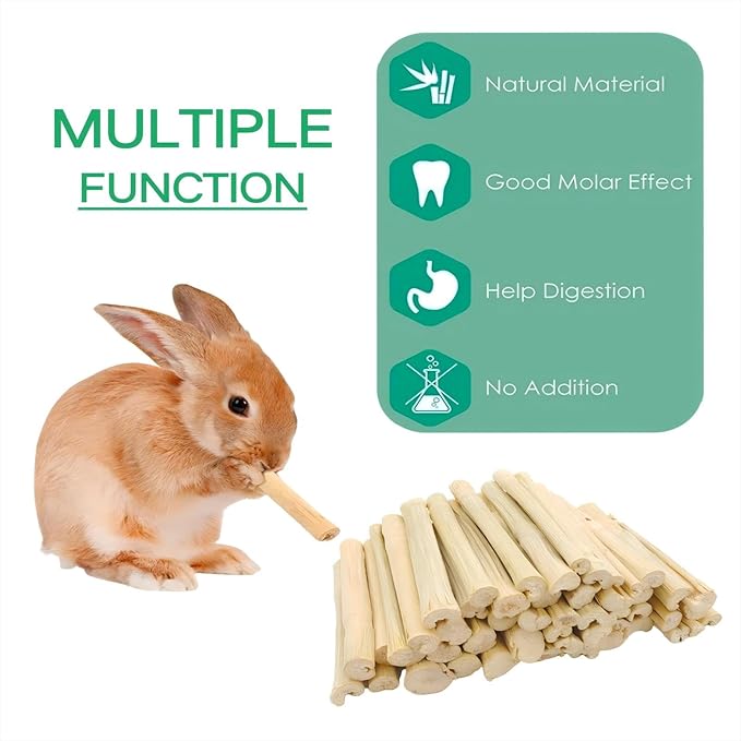 700g/1.5lb Sweet Bamboo Sticks for Rabbits Bunny Chew Toys,Chinchilla Molar Treats Chew Sticks for Small Animals Rabbits Hamsters Guinea Pigs