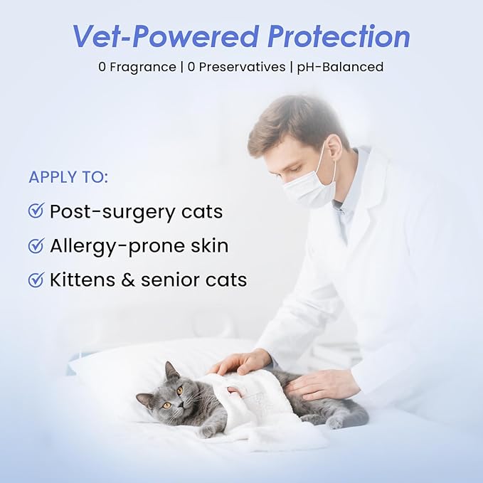 Cat Waterless Shampoo with Brush - No Rinse Formula for Quick Clean Between Baths, Hypoallergenic & Detangling, Reduce Itchy Skin Shedding, Vet-Recommended for Kittens/Senior Cats,Unscented