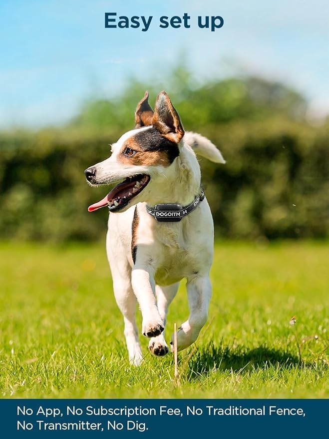 Wireless Dog Fence for 2 Dogs, GPS Wireless Dog Collar with 3 Correction Mode, Pet Containment System with AI Smart Signal, Electric Dog Fence Collar for Outdoor Use(2 Collars)