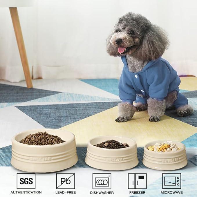 Sweejar Gradient Dog Bowl, Ceramic Dog Food Dish for Large Dogs and Large Cat, Porcelain Pet Bowl for Food and Water 32 oz (Black)