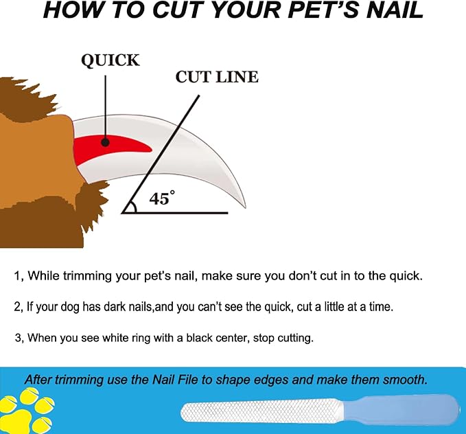 Pet Nail Clipper,Dog Nail Trimmers Safety Guard to Aviod Over Cutting,Puppy Cat Claw Trimmer,with Free Dog Comb Nail File, Sharp Grooming Clipper, Great for Thick Toenail, Blue