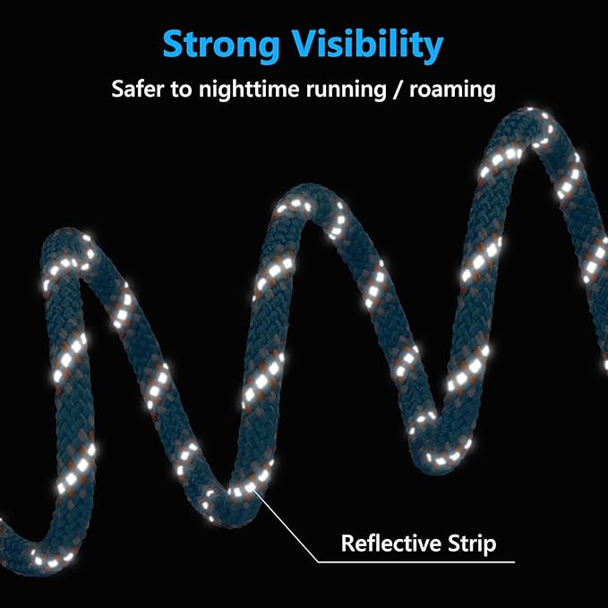 Tresbro Dog Camping Leash, 50ft/75ft/100ft Trolley System for Dogs up to 300lbs, Portable Lightweight Dog Runner Lead for Yard, Reflective Tie Out Cable for Camping, Courtyard, Park, Outside