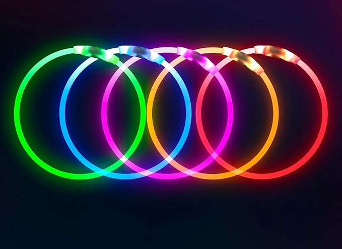 Led Dog Collar, BSEEN USB Rechargeable Flash Dog Necklace Light, Pet Safety Collar Makes Your Beloved Dogs Be Seen at Night for Small Medium Large Dogs(Red)