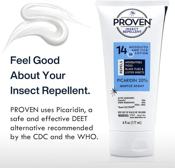 Proven Insect Repellent Lotion, Keep Mosquitoes, Ticks and Flies Off, DEET Alternative Repellent, Up to 14-Hour Protection, Great for Camping or Hiking, 6 Ounce, Gentle Scent Lotion
