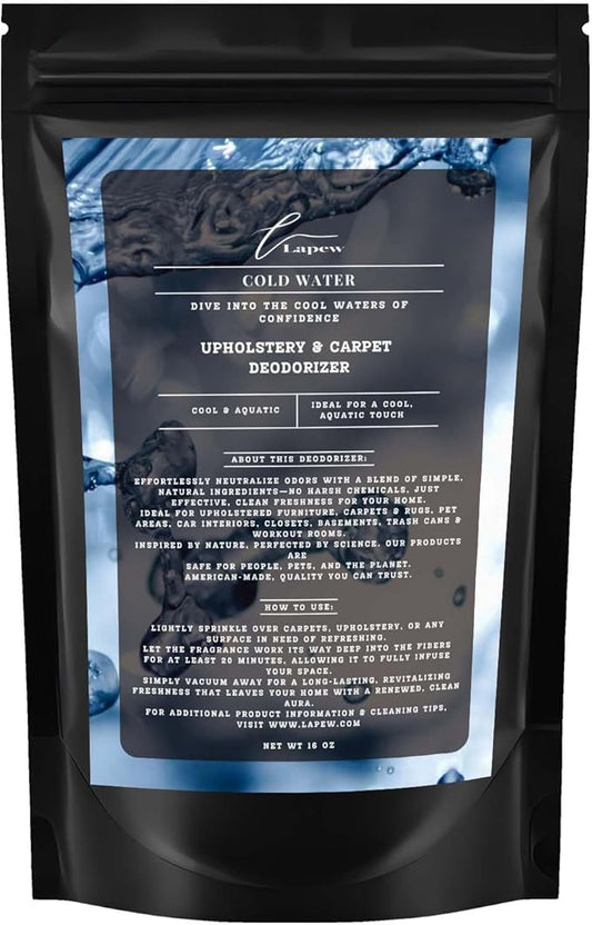 Cold Water Carpet Freshener Powder 16 oz | Powerful Odor Eliminator for Home | Upholstery Deodorizer | Carpet Deodorizer | Pet Urine | Cat Litter Box | Cold Water Fragrance.