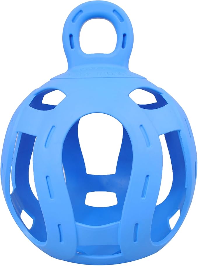 Horsemen's Pride Jolly Hay Ball Stall Toy for Horses, Blue, 8"