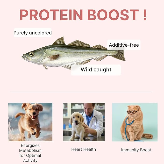 Puppyluv Treat - Freeze Dried Pollock Dog & Cat Treats, Wild Caught, Single Ingredient, Natural High Protein & Fish Oil, Grain Free, Gluten Free, 2.8oz
