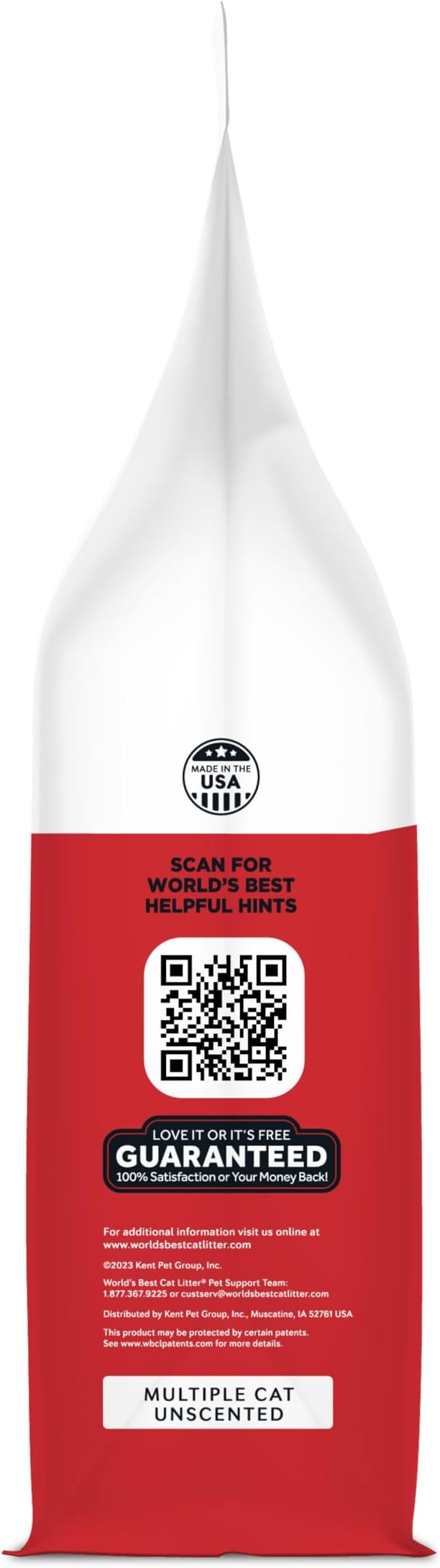 WORLD'S BEST CAT LITTER Multiple Cat Unscented, 15-Pounds - Natural Ingredients, Quick Clumping, Flushable, 99% Dust Free & Made in USA - Long-Lasting Odor Control & Easy Scooping