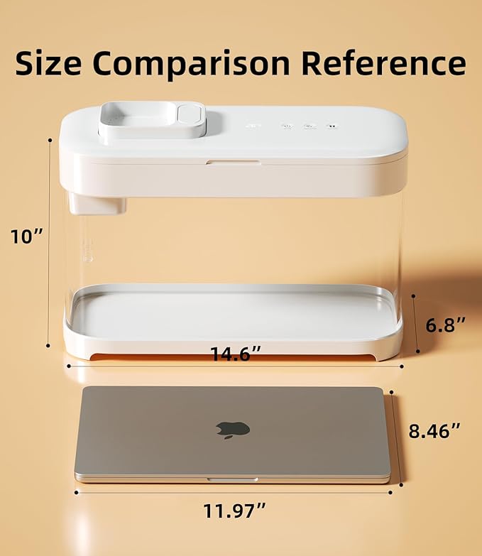 Smart Betta Fish Tank Aquarium 3 Gallon with Temperature Monitor, 3 Stage Filtration, 8 Color Lighting, Self Cleaning Small Beta Tank Kit, Acrylic