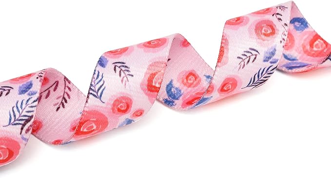 Mercano Adjustable Dog Collar - Special Design Patterns, Soft Nylon Comfortable Durable Pet Collar for Small Medium Large Dogs (S, Rose)