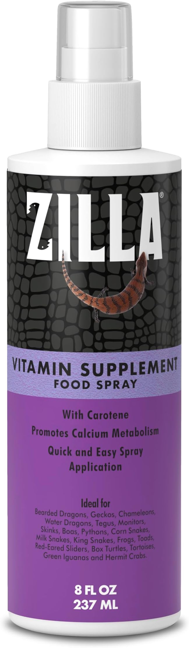 Zilla Vitamin Supplement Food Spray, with Carotene, Spray-on Multivitamin Supplement for Reptiles