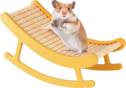 Hamster Climbing Toys - Wooden Ladder for Hmaster Bridge Guinea Pig Enrichment Toy Interactive Hamster Cage Accessories for Chinchilla, Rat, Gerbils, Mice and Small Animals