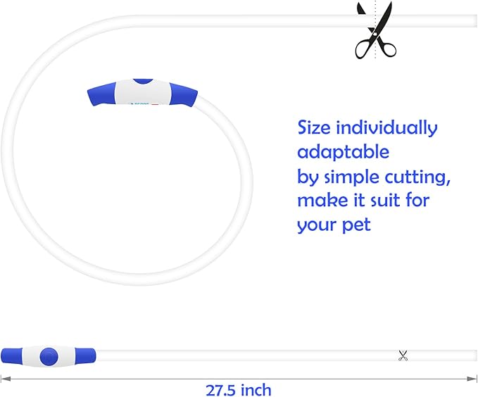 Light up Dog Collar, BSEEN USB Rechargeable Flash Dog Necklace Light, Pet Safety Collar Makes Your Beloved Dogs Be Seen at Night for Small Medium Large Dogs(Blue)