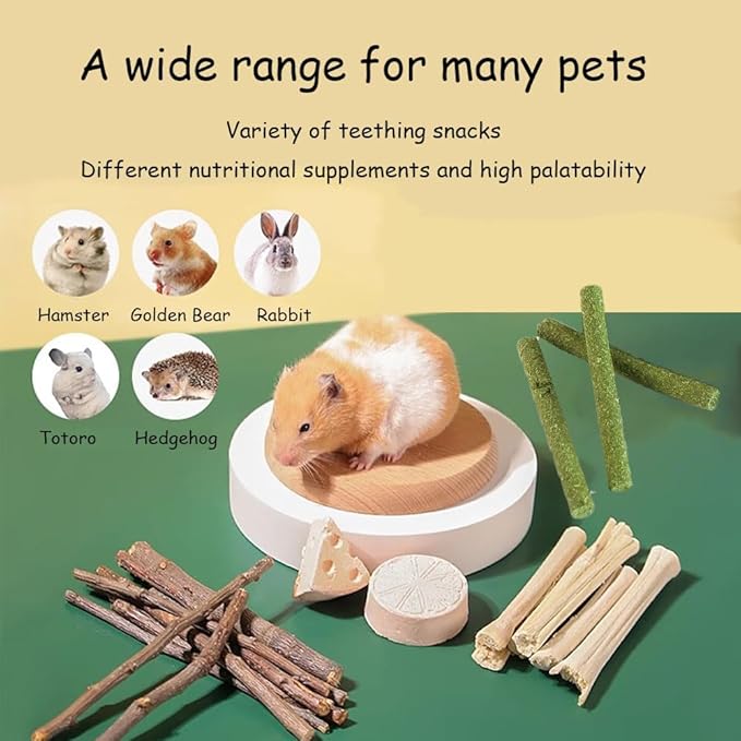 Guinea Pig Toys Apple Sticks, Tissimo Grass Sticks, Sweet Bamboo,Types of Combined Chew Toys,Pertain Chinchilla Squirrel Gerbil Hamster Squirrel Guinea Pigs