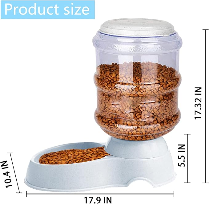 Automatic Dog Feeders, Dog Feeder Dispenser for Large Dogs, 3 Gallon Gravity Automatic Dog Cat Feeder Station, Dry Food Storage Container Bowl for Adult Dogs