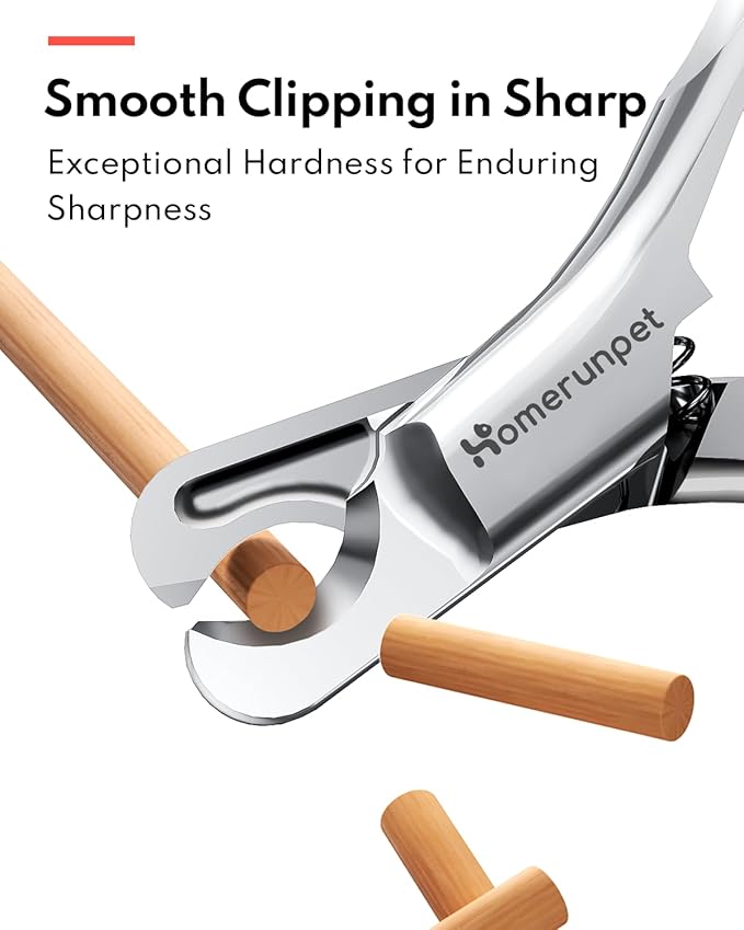 Homerunpet Cat Nail Clippers, Martensite Steel Professional Pet Nail Clippers with Razor Sharp Blade for Cats and Puppies, Non-Slip Handles, Safe, Durable Pet Claw Clipper for at Home Grooming