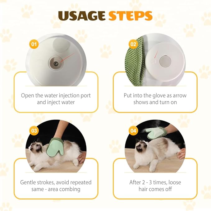 All-in-One Grooming Mist Glove for Pets, Cat Grooming Steam Gloves, Double Sided Pet Hair Remover Gloves for Clothes Furniture, Removal Glove Tool For Long Short Curly Dogs Cats Hair (Pink+Green)