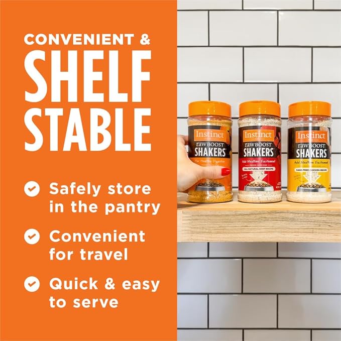 Instinct Raw Boost Shakers, Freeze-Dried Dog Food Powder Topper - Chicken, 5.5 oz. Bottle