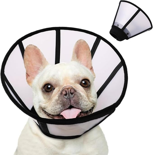 KOESON Dog Cones for Medium Dogs, Soft and Lightweight Pet Cone Recovery Collar, Adjustable and Detachable Medium Dog Elizabethan Collar for Spay, Neuter, Wound Healing, Black M