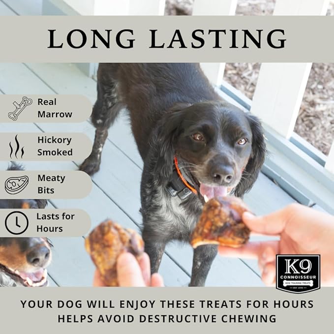 K9 Connoisseur Dog Bones Made in USA for Small and Medium Breed Dogs Natural Long Lasting Meaty Beef Knee Cap Bone Treats Best for Dogs Upto 50 Pounds 1 Pack 30 Count