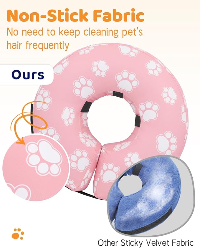 Supet Inflatable Dog Cone Collar Alternative After Surgery, Doggie Neck Donut Collar Recovery ECollar for Post Surgery, Soft Dog Cone for Small Medium Puppies Cats