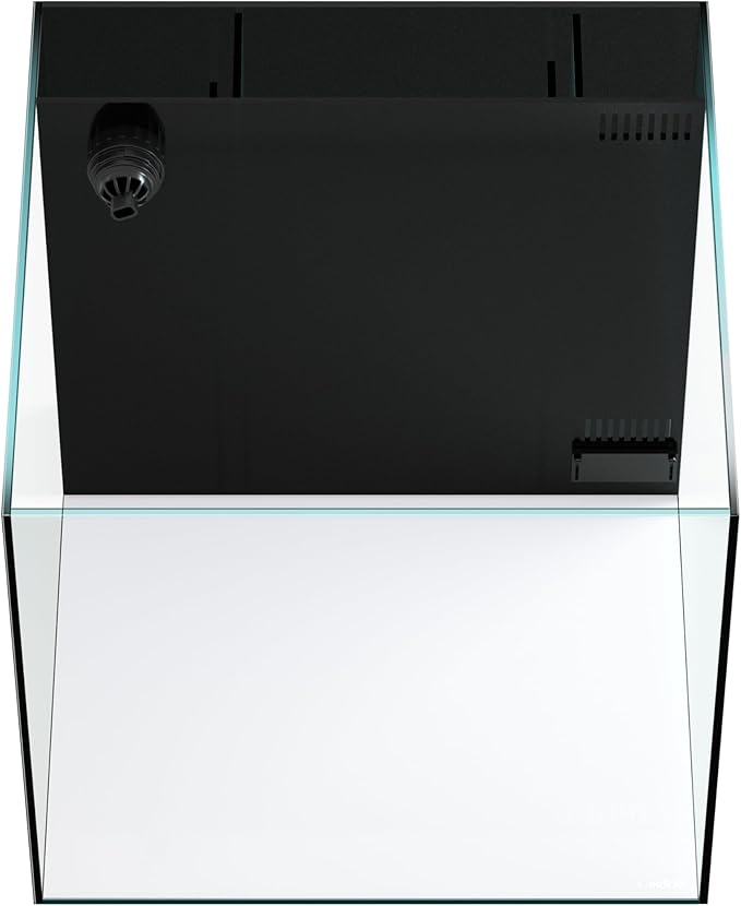 Landen 45P 20 Gallon Ultra Clear All Glass Rimless Low Iron Aquarium Tank with Rear Filtration Chamber(Return Pump Included)for Salt and Fresh Water.17.7''Wx17.7''Dx15.8''H in(45x45x40cm)6mm Thickness