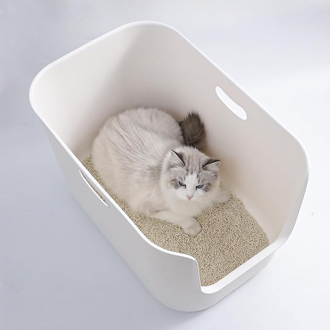 SpaceTime Extra Large Litter Box with High Sides,22.64"×14.76"×13.98" XL Multi Cat Litter Pan for Kitty,Cat Boxes for Indoor Cats,Jumbo Litter Boxes for Big Cats,Anti-Splashing,Easy to Clean