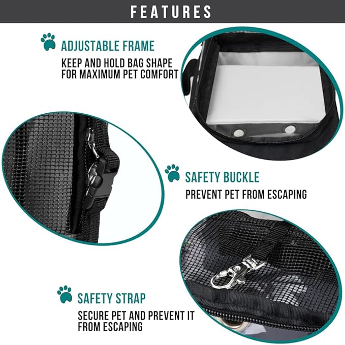 PetAmi Dog Purse Carrier for Small Dogs, Airline Approved Soft Sided Pet Carrier with Pockets, Ventilated Dog Carrying Bag for Puppy Cat, Dog Travel Supplies Bag, Sherpa Bed, Max 12 lbs, Floral Gray