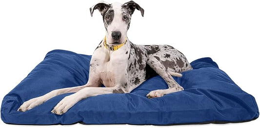 K9 Ballistics Tough Rectangle Pillow XXL Dog Bed - Removable Cover, Washable, Durable & Water Resistant Dog Bed Made for XX-Large Big Dogs 68"x40" Blue Quarz