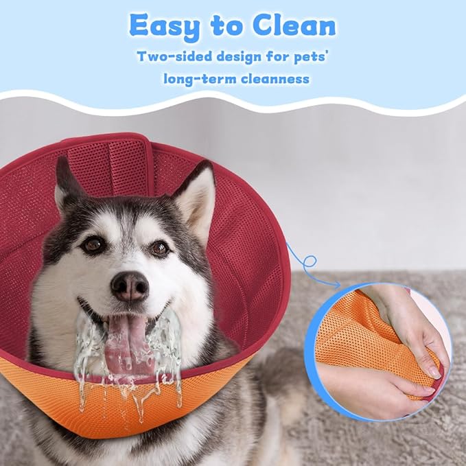Inspack Soft Dog Cone Collar Alternative, E Cones for Medium Small Dogs/Cat to Stop Licking After Surgery, Neuter Recovery Ecollars of Shame Alternatives, Comfortable Paws Comfy Elizabethan Collars