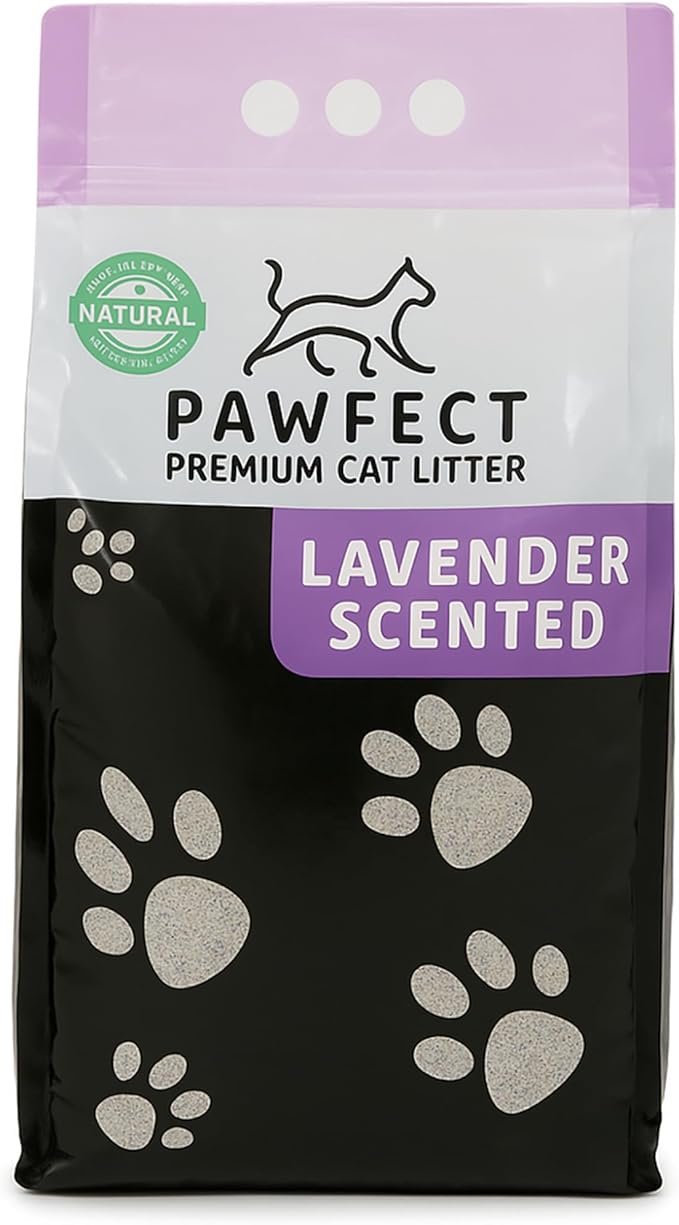 Lavender Scented Cat Litter – 37.8 lb / 20L, Fast Clumping, Natural Odor Absorption, Lightweight Formula, Made with Turkish White Bentonite