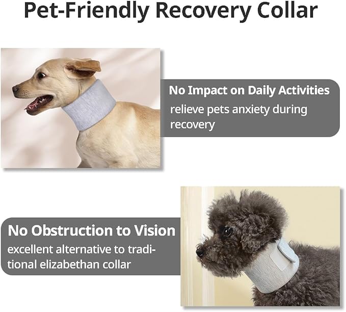 MANON ROSA Cat Neck Brace Elizabethan Collar for Pet After Surgery Recovery Adjustable Breathable Neck Cervical Cone for Small Medium Dogs Puppies Kittens with Spinal IVDD Issues (S 5.5-11",Grey)