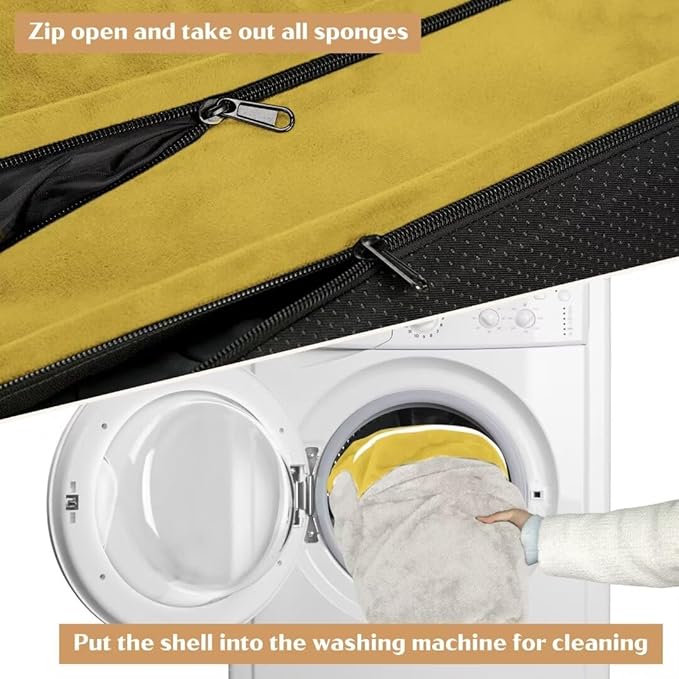 Comfort Expression XXL Dog Bed Orthopedic Foam, Waterproof Dog Beds for Oversized Dogs, Washable Dogs Sofa Bed with Removable Cover & Non-Slip Bottom(XX-Large,Spicy Mustard)