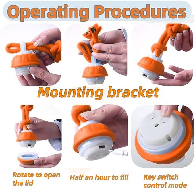 Interactive Dog Toys, Squeaky Dog Toys, Active Rolling Ball for Puppy and Medium Dogs, Squeaky, USB Rechargeable (Orange)