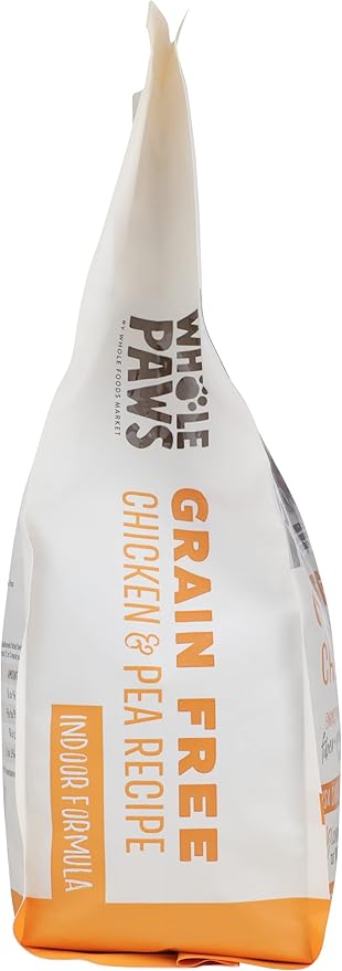Whole Paws, Grain-Free Dry Cat Food, Chicken & Pea Recipe, Enhanced with Fiber & Prebiotics, Indoor Formula, 3.5 lb