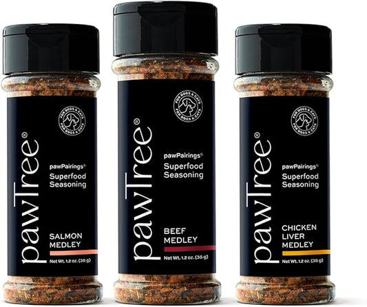 pawTree Unleash Your Inner Chef - pawPairings Pet Food Topper - 3Pack (Salmon, Beef, Chicken Liver)