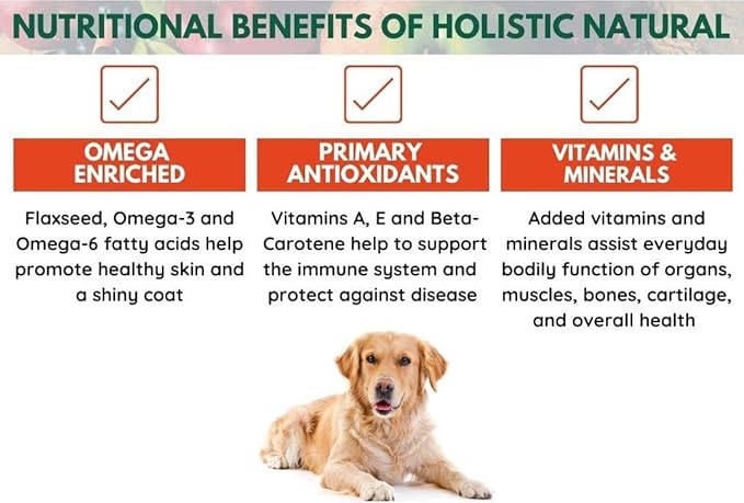 Bench & Field Holistic Natural Adult Dry Dog Food, Chicken Meal and Brown Rice Recipe 6.6 lb Bags (Pack of 4)