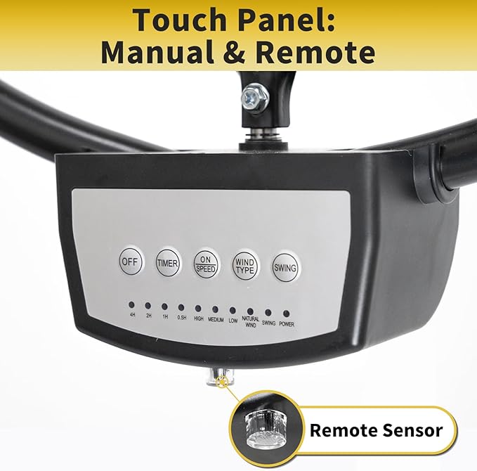 HiCFM 20" Remote Control Wall Mount Fan, 5100 CFM High Velocity 3-Speed Oscillating Wall Fans with Timer for Industrial, Commercial, Warehouse, Garage, Gazebo and Patios - UL Listed