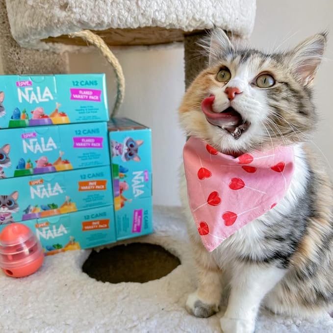 LOVE, NALA - Natural Adult Cat Wet Food - Pate Variety Pack - Tuna, Chicken, Mackerel - Grain Free, Non-GMO, Fiber Blend, Minerals, Vitamins - 12 Pack 2.1 lbs.